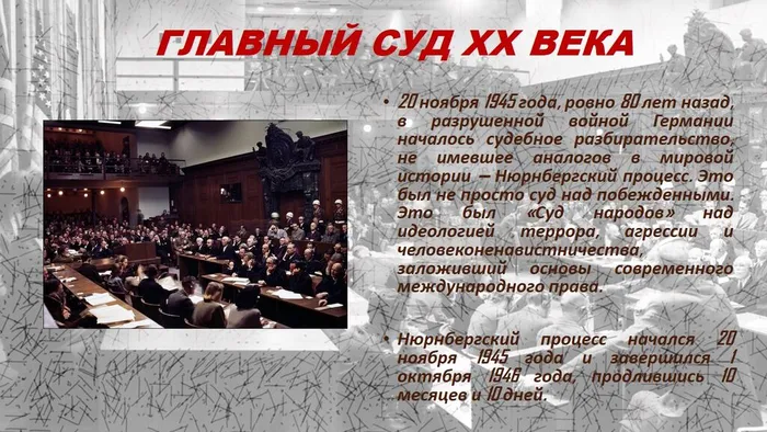 20.11.25. НЮРНБЕРГСКИЙ ПРОЦЕСС